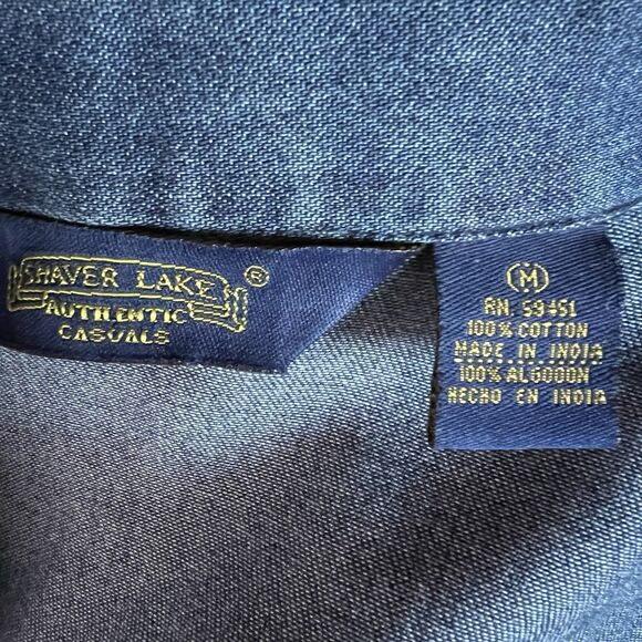 Vintage Denim Shirt Jacket Womens Medium Floral Beaded Embroidery - Picture 2 of 9